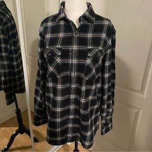 Banana Republic Black and White Plaid Button-Down Shirt